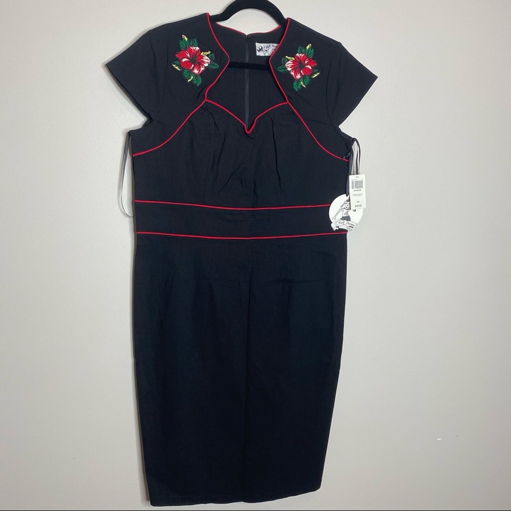 NEW NWT HELL BUNNY VIXEN PINUP ROCKABILLY WIGGLE DRESS XXL 16 18 2x